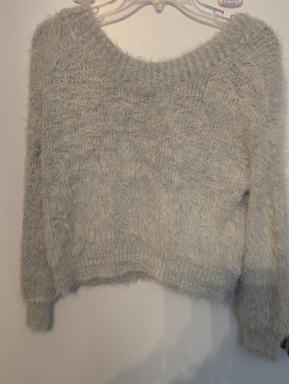 Urban Outfitters Light Gray Fuzzy Crewneck Sweater